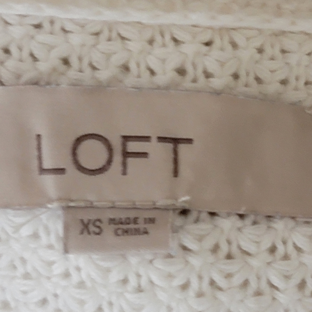 Loft knit sleeveless floral shirt tail crew neck top size XS - Picture 5 of 7